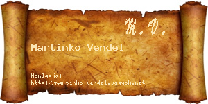 Martinko Vendel névjegykártya